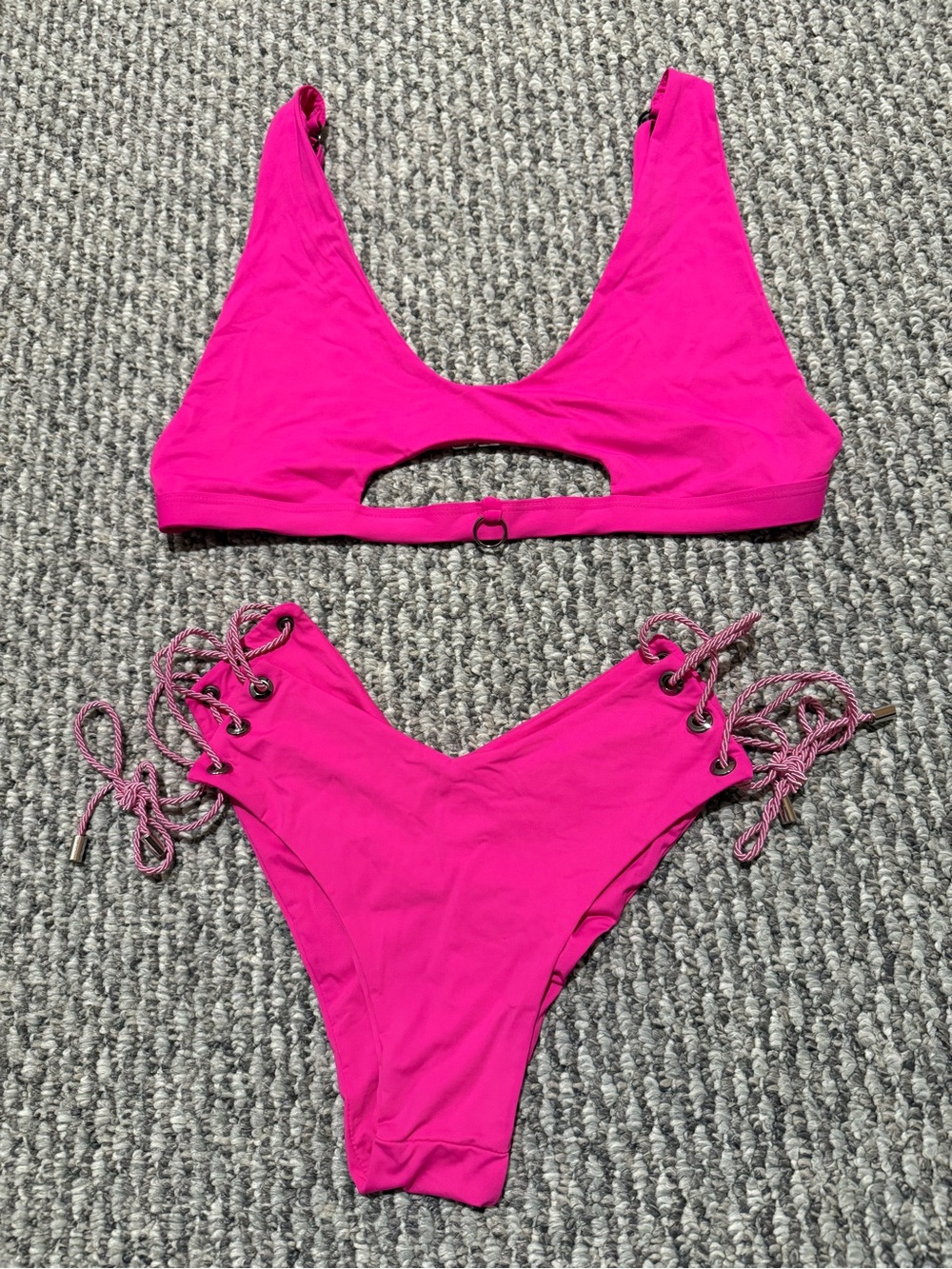 Neon pink swimsuit